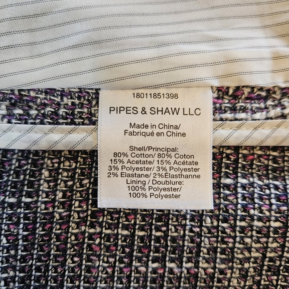 Veronica Beard Octavia Tweed Ribbon Edge Dickey Jacket Purple Black &Blazer Sz 4 - Picture 8 of 12